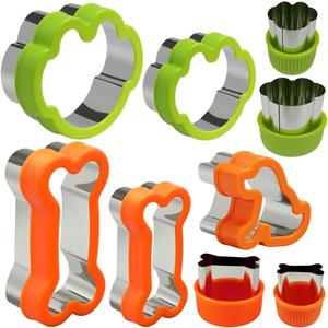 Dog Cookie Cutter Set, 9 Pieces - Bone, Paw Print, Puppy Shape Cookie Mold, Stainless Steel Dog Treats Biscuit Cutters with Plastic Cover, Assorted Sizes