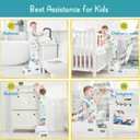 Forbena Toddler Step Stool for Bathroom Sink, 2 Step Stool for Kids Toilet Potty Training, Non-Slip Toddlers Baby Child Kid Plastic Poop Stools with Handle for Kitchen Counter Bed (White-Grey)