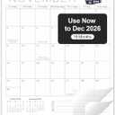 Gannyfer 2026 Wall Calendar, 14" x 11" Spiral Bound 2026 Calendar, 18 Month Minimalist Wall Calendar, Use Now to Dec 2026, Magnetic Fridge Calendar Perfect for Home School Office (3 Stickers) (solid color)