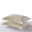 Tahari 4 - Piece Embroidered Pillow Shams, Decorative Microfiber Pillow Covers Set, Standard Size, Beige