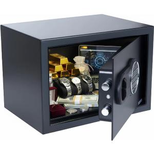 NorthSky Anti-theft Fireproof Safe Box, 0.58 Cubic Feet - Digital Keypad & Key Lock, 13.78" x 9.84" x 9.84" - Suitable for Home Use to Secure Valuables, Jewelry, Cash and Documents