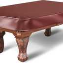 Pool Table Cover, Heavy Duty Leatherette Billiard Pool Table Covers Hard Top, Waterproof & Tearproof Cover for Pool Table 7/8/9 Feet Fitted (Brown/Matte, 8FT-100"LX 56"WX 8"H)