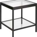 Henn&Hart 20" Wide Square Side Table in Blackened Bronze, Table for Living Room, Bedroom