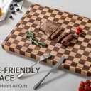 THETCHRY Cutting Boards for Kitchen, Extra Large Chopping Board for Stovetop, Checkered Acacia Wood Cutting Board with Juice Grooves, Butcher Block with Gift Box, 20" x 15" x 1"