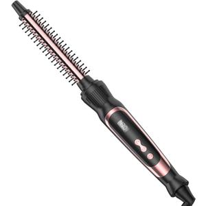 Small Curling Brush, Heated Round Brush with Dual Voltage & Adjustable Temperature, Smooth & Voluminous Curls, Travel-Friendly Hair Styling Tool (Rose Gold, 1/2 inch)