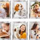TWING 8x10 Rustic Picture Frames Set of 6 Distressed White Composite Wood Farmhouse Photo Collage Frame For Wall Decor Gallery Wall Frame Set Mounting or Table display, Ideal Valentine Gifts for