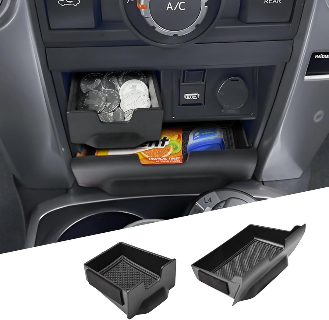 Storage Drawer Compatible with Toyota 4Runner Accessories 2014-2022 2023 2024 Center Console Organizer, Interior Storage Cubby Box, Coin & Card Holder Cubby, ABS Plastic Tray