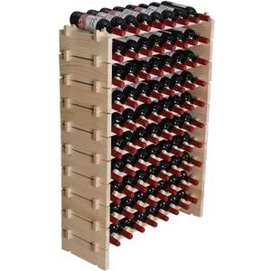 Wine Rack Cabinet Wooden Freestanding for Floor Stackable Storage Wine Bottle Holder (80 Bottles) (JJ) (Natural Color)