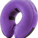 BENCMATE Inflatable Dog Cone Collar Alternative, Soft Dog Cone for Small Medium Large Dogs and Cats, Neck Recovery ECollar Donut Collar After Surgery (Medium+, Purple)