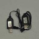 7.4V Lithium Battery Charger Cable with SM-4PIN Plug Compatible RC Car RC Plane RC Tank RC Boat and Other Remote Control Toys for Universal 7.4V 2S Lipo Battery USB Charger with Battery Protection (2) (Black)