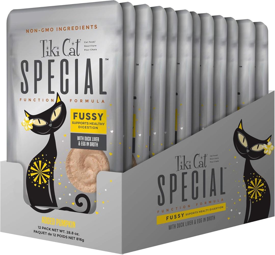 Tiki Cat Special Fussy! Supports Healthy Digestion Cat Wet Food, 68g
 (12 Count),  BB 07/24/2026