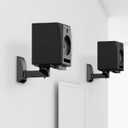 WALI Speaker Wall Mount, Surround Sound Speaker Stand with Adjustable Swivel Tilt Angle, Large Bookshelf Speaker Wall Mount for Living Room, Home Theater, Hold up to 66 Lbs, (SWM201XL), 2 Pack, Black