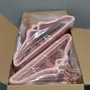 HOUSE DAY Pink Velvet Hangers 60 Pack, Non Slip Flocked Felt Hangers, Sturdy Velvet Clothes Hanger, Cute Heart Heavy Duty Coat Hanger, Ultra Slim Pink for Closet Space Saving