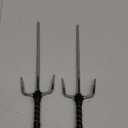 Octagon Metal Martial Arts Sai Multi SizeBlack and Silver (15")