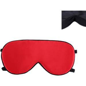ALASKA BEAR Sleep Mask 2 Straps, Mulberry Silk, Twin Thin Elastic Bands Stay Put All Night, Super-Smooth Slim Eye Mask Two Adjustable Head Strings and Nose Baffle(Red)