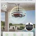 LEDIARY 20" Outdoor Ceiling Fans with Light, IP65 Waterproof Gazebo Fan with Hanging Hook, App Control for 3CCT Dimmable, Caged Plug in Ceiling Fan with Hanging Hook for Patio, Porch, Pergola