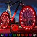 Activ Life 2-Tire Pack LED Bike Wheel Lights with Batteries Included, Get 100% Brighter and Visible from All Angles for Ultimate Safety and Style (Red)