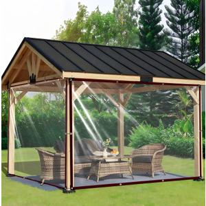 Plastic Tarps Heavy Duty Waterproof - 10X10FT Clear Vinyl Tarp with Grommets for Patio Tarpaulin for Outside Chicken Coop Porch Gazebo Plant Garden Lonas