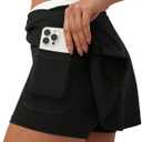 Avanova Women Color Block Tennis Skirt with Pockets Side Slit Athletic Golf Skorts for Running Workout Sports Black X-Large