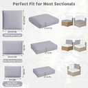pickyNproud 14 Pieces Outdoor Cushion Covers for Patio Furniture, High Elastic Spandex Sectional Sofa Slipcovers Washable, Universal Fit Replacement Covers for 6-Seat Outdoor Couch, Gray