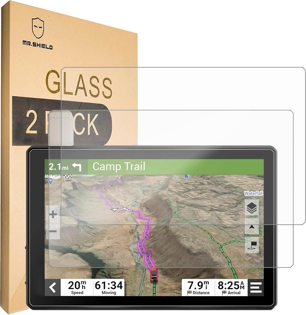 Mr.Shield Screen Protector compatible with Garmin Tread XL Overland [Tempered Glass] [2-PACK] [Japan Glass with 9H Hardness]