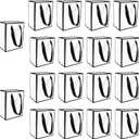 TKSBAG 50 PCS Small Black White Gift Bags with Handles, 6.5 * 5 * 3 Inch Thank You Bags Bulk for Baby Shower, Bridal Shower, Wedding, Party Favors, Thanksgiving, Christmas