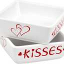 Valentines Day Decorations 2pcs Ceramics Candy Mini Dish Chocolate Candy Storage for Home Kitchen Tiered Tray Table Galentines Day Party Centerpieces Decor