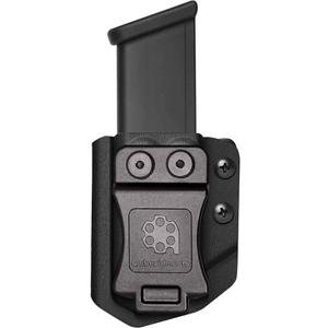 Amberide Universal IWB/OWB Kydex Mag Carrier for 9mm / .40 & .45 ACP Magazines, Single and Double Stack, Adjustable Retention, Ambidextrous, Fits 1.5" Belt, Made in USA