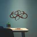 Heart Metal Wall Decor, Infinity Double Heart Steel Wall Decoration, Personalized Love Wall Sign, Wall Hanging Decor for Home Outdoor Bedroom Art Ornaments Anniversary (Brown)