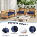 3 Pieces Patio Chair Cushion Set for Outdoor Wicker Furniture