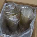 I00000 100 Pack 12 oz Gold Glitter Cups, Clear Disposable Cups, Gold Plastic Wine Glasses Cocktail Glasses Heavy Duty Cups, 12 Ounce Glitter Plastic Tumblers for Party