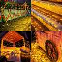 12ft x 5ft 360 LED Christmas Net Lights, 8 Modes Waterproof With Timer Low Voltage Connectable Mesh Lights for Trees, Bushes, Shurb, Garden, Outdoor Decoration(1 Pack, Green Wire, Warm White)
