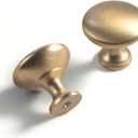 Goo-Ki 6 Pack Champagne Bronze Drawer Knobs Kitchen Cabinet Knob Zinc Alloy Hardware - Modern Single Hole/Screw Bar Cabinet Handles Dresser Pulls