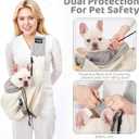 NATUYA Dog Sling Carrier for Small Dogs - Adjustable Padded Strap & Waterproof Lightweight Puppy Travel Bag with 3 Storage Pockets, White Grey