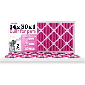 Colorfil 14x30x1 Air Filter (2-Pack) | Made in the USA | Color Changing | Remove Cat and Dog Odor | MERV 8 for Pet Hair Dander and Dust | 13.75"x29.75"x0.75" Exact Size