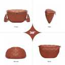 MOLSHINE Women's Quilted Crossbody Bum Bags, Trendy Puffer Belt Sling Bag Shoulder Waist Pack Chest Fanny Pack Purse (Brown)