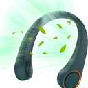 Portable Neck Fan, Hands Free Bladeless Fan, 360 Cooling Personal Fan,Wearable Quiet Fan for Outdoor Indoor, Gifts for Men Women, 4000mAh Battery Operated, USB Rechargeable, 3-Speeds (Dark Green)