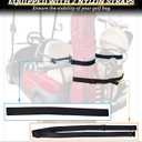 Heavy Duty Upgraded Golf Cart Bag Holder, Adjustable Rear Seat Bracket for 2+2 Golf Cart with 1" Square Tube, No Drilling Bag Holder Attachment for Club Car, EZGO, Yamaha, Include Hook & Loop
