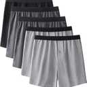 Mens Boxers Shorts Breathable Cotton Underwear Boxers For Men Pack (Small, A-black+2light Grey+2dark Grey)