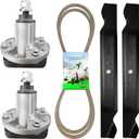 Lawn Mower 42" Deck Rebuild Kit Fit for John Deere L100 L108 L110 L111 L118, 2 Spindles Replace GY20050, 2 Blades GX20249, 104" Deck Belt GX20072