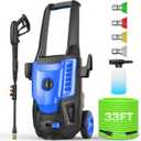 5000PSI Electric Pressure Washer, 2025 4.0 GPM High Power Washer Machine, with Adjustable Nozzle and Soap Bottle for Cars/Fences/Driveways/Home/Patios (Light Blue)