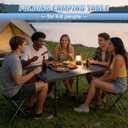 29.9" Tall Folding Camping Table for 2-6 Person, 54.7" Large Aluminum Foldable Roll-up Table Outdoor with Carry Bag for Picnic, Camp, Sturdy, Backyard, Patio, 55"*27.5"*29.9"