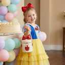 Little Girls Purse, Beaded Mini Bucket Bag Crossbody with Pearl Chain, Princess Purse for 3-8 Years Birthday Gift