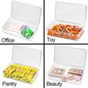 ZEXALOR Pack of 2 Clear Storage Bins with Lids, Small Storage Containers Boxes with Lids, Dresser Organizer, Tea Bag Organizer, Freezer Bin, Plastic Drawer Organizers (10.66.12.3)