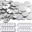 300 Pieces Blank Button Making Supplies Round Badge Button Parts Metal Button Pin Badge Kit for Button Maker Machine, Including Metal Shells Back Cover and Clear Film (Tinplate, 1.46 Inch)