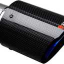 Roasted Blue Carbon Fiber Car Exhaust Tip 2.1 inch Inlet 3.5 Inch Outlet Exhaust Muffler Tip Carbon Fiber Exhaust Pipe for 2-2.1 Inch Exhaust Pipe (2.1" in 3.5" out, Mirror Black & Blue)