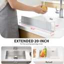 20Inch Silicone Sink Splash Guard with Strong Suction Cups, Flexible Kitchen Sink Splash Guard for Front/Back of Sink, Easy to Clean Splash Guard for Kitchen & Bathroom (Grey, 20.5''x2.8'')