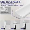 Weather Stripping Door Seal Strip, 118'' Foam Weatherstripping Window Sealer Winter, Door Soundproofing Self Adhesive Window Door Insulation Strip for Exterior Door, Draft Stopper Gap Filler (White)