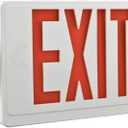 Lithonia Lighting Quantum LED Exit Sign/Emergency Light Combo, Exit Sign and Emergency Lights for Business, 2-Head Fixture, Red Letters, High Output Battery Backup, White (LHQM LED R HO M6)