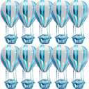 Gadpiparty 10pcs Hot Air Balloon 4D Foil Balloon Mylar Big Size Party Birthday Party Decoration Photo Prop for New Year Birthday Wedding Blue